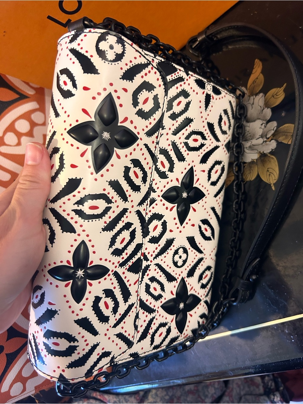 Louis Vuitton White, Black & Red Twist Crossbody Bag - Picture 2 of 7